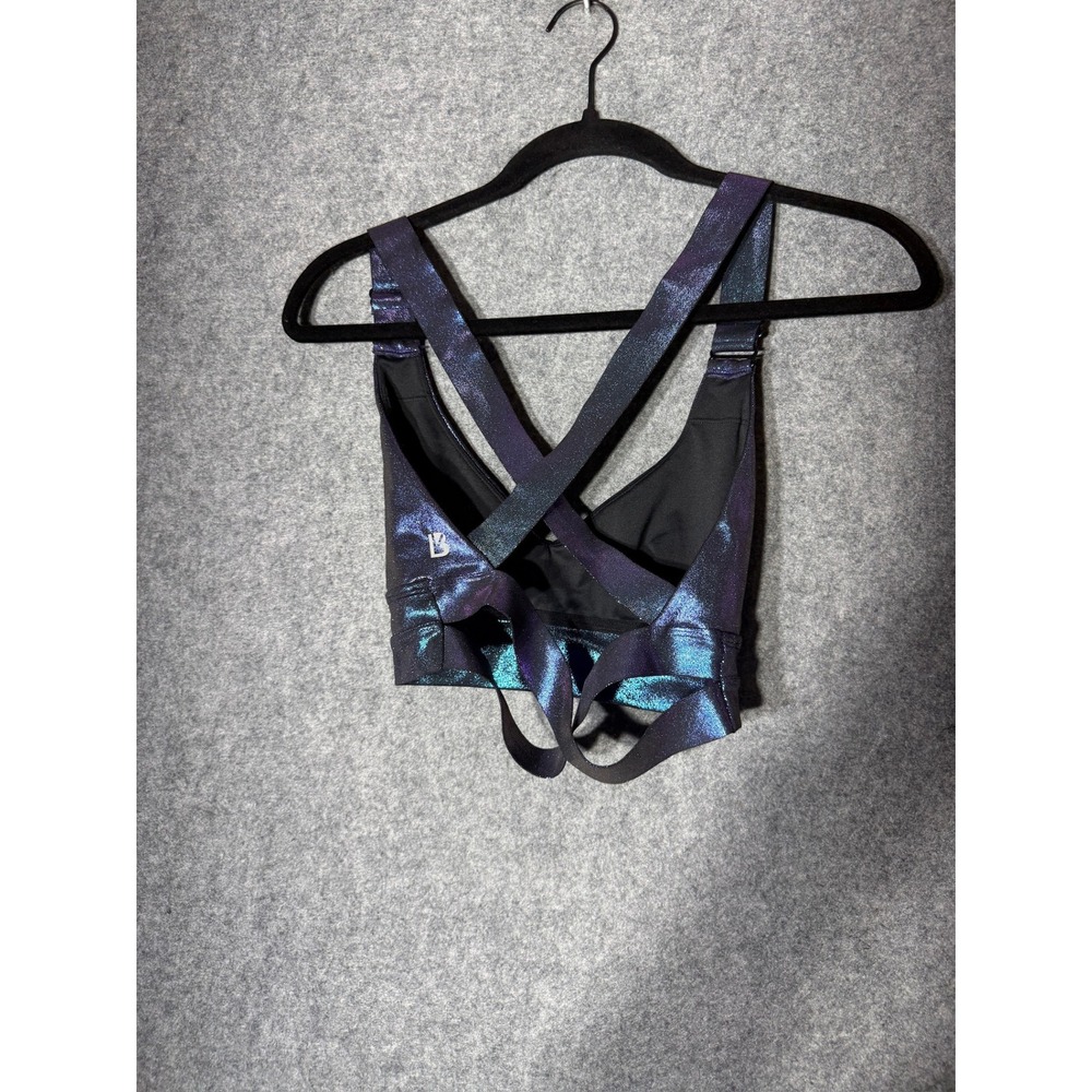 Buffbunny Collection Siren Sports Bra Iridescent Blue Purple Metallic Small - Picture 3 of 5